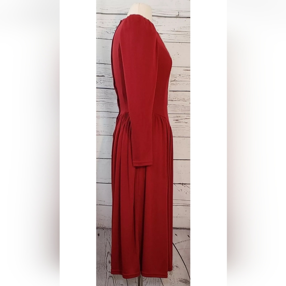 Vintage Gunne Sax Dress, Red Christmas Dress, White Lace, Size 9, Medium RARE! - Picture 4 of 9
